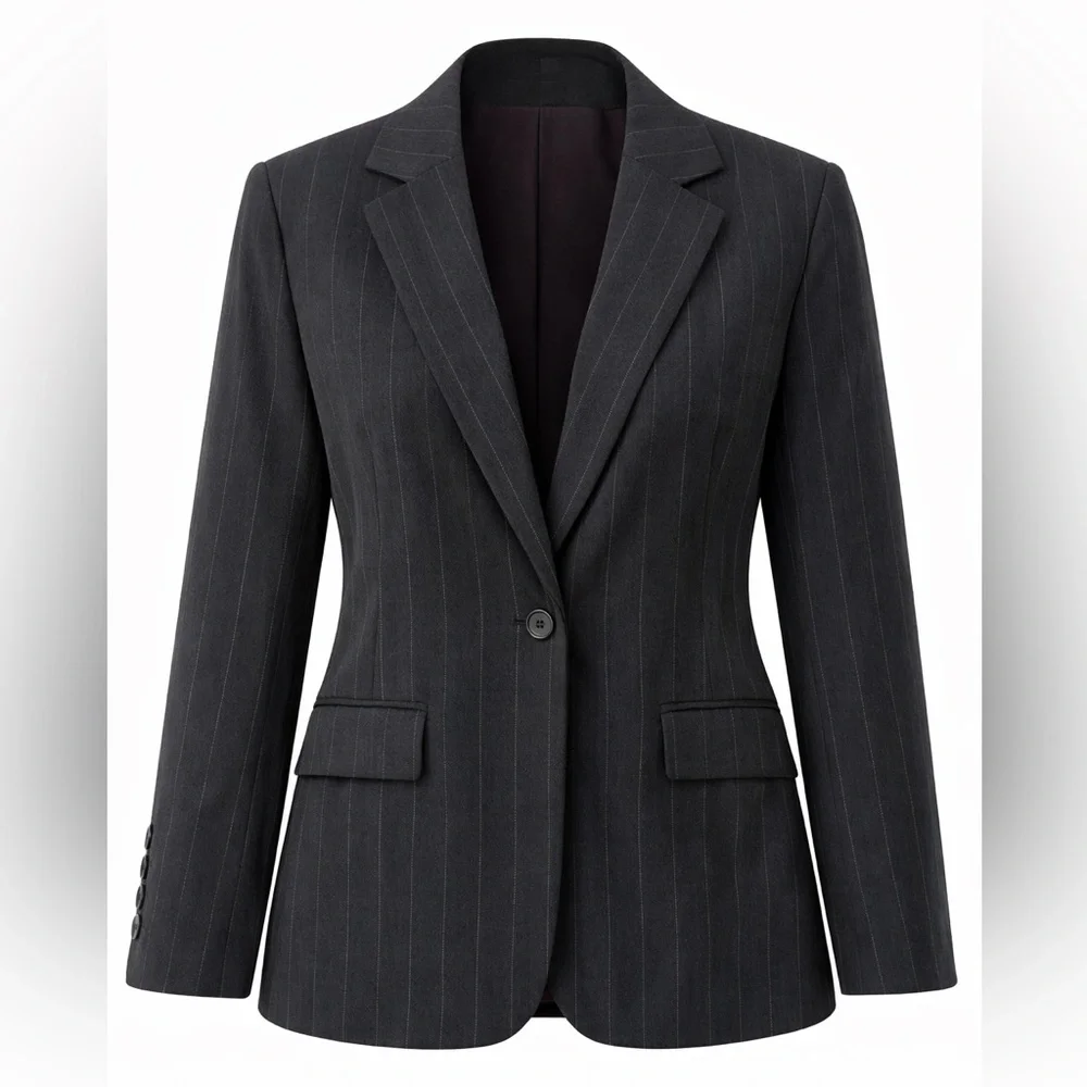 New York & Company Pinstripe Blazer | Metallic‎ Stripe | Size 14